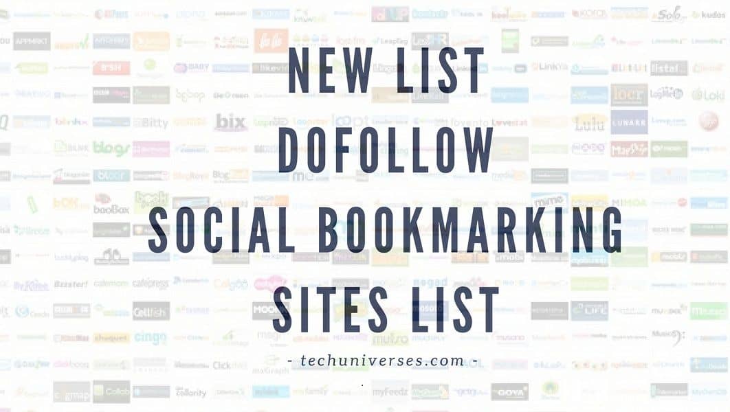 Dofollow Social Bookmarking Websites List